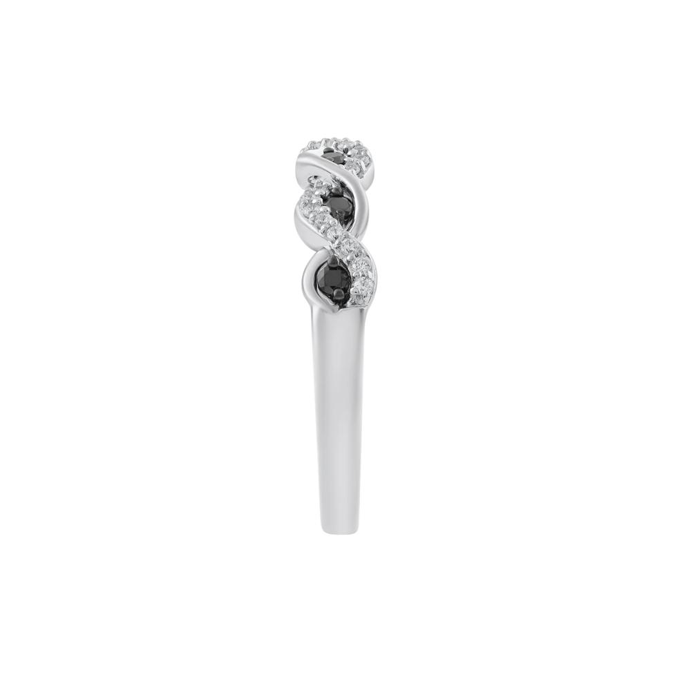 Black &amp; White Diamond Twist Band in Sterling Silver (1/4 ct. tw.) – Image 3 of 3