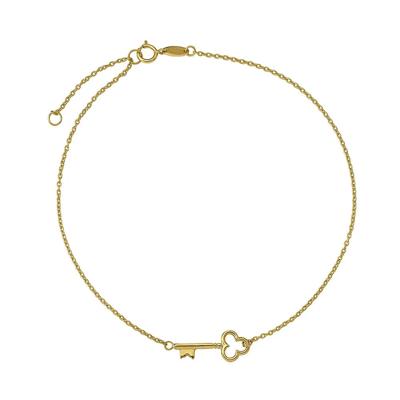 Key Ankle Bracelet in 14K Yellow Gold