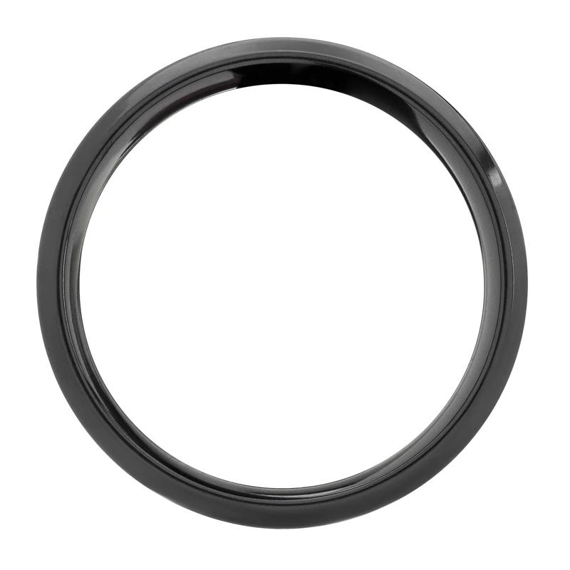 Men&#39;s Tree Beveled Tree Band in Zirconium, 8MM – Image 2 of 3