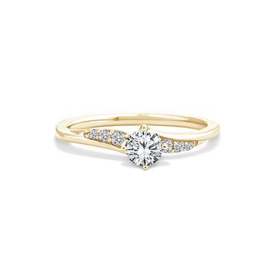 Lab Grown Diamond Round Center Promise Ring in 10K Gold (1/2 ct. tw.)