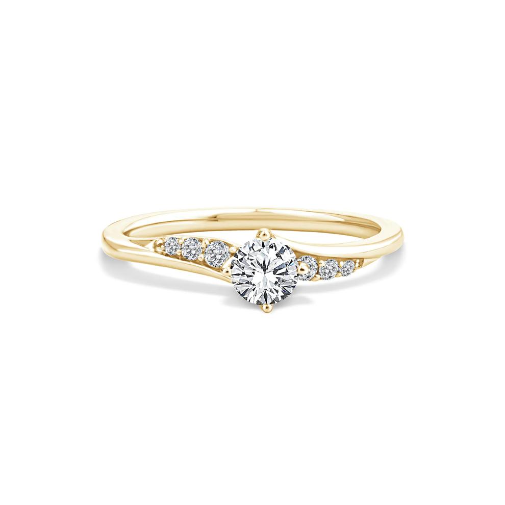 Lab Grown Diamond Round Center Promise Ring in 10K Yellow Gold (1/2 ct. tw.) – Image 1 of 4