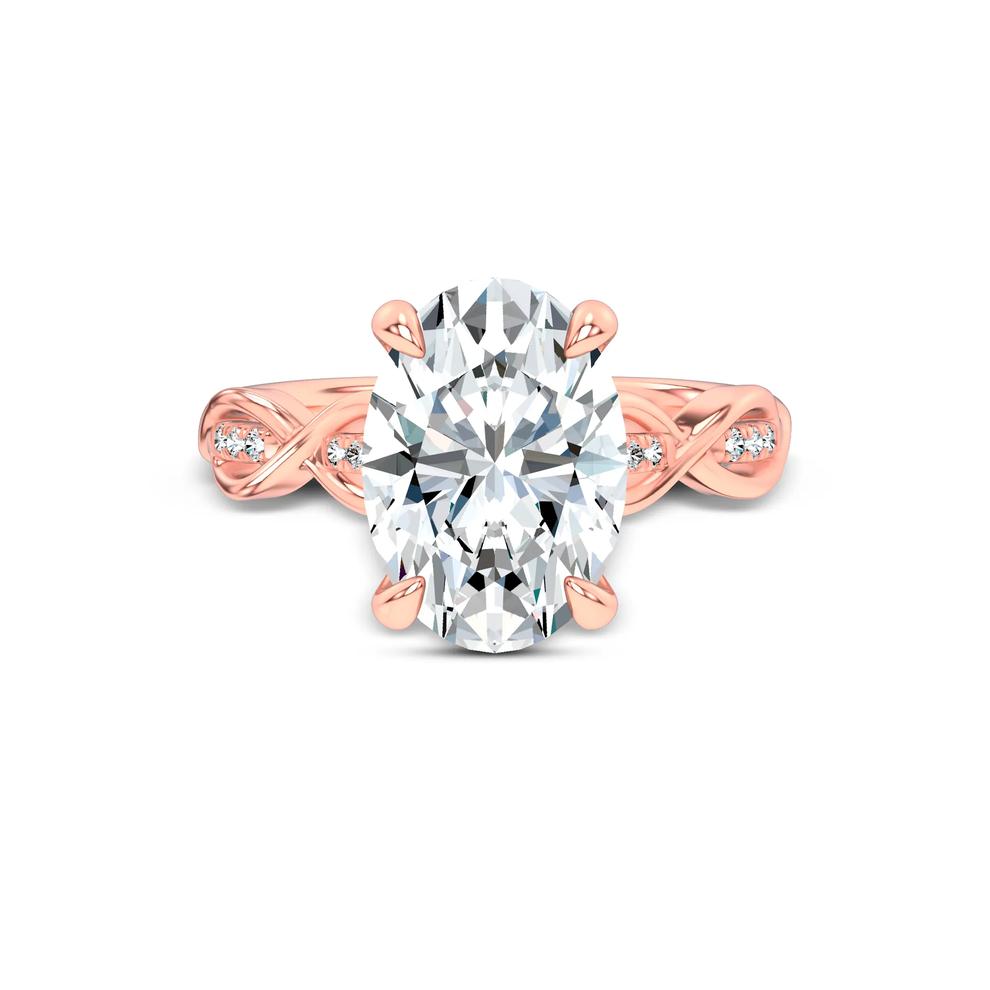 Lab Grown Diamond Oval Twist-Shank Engagement Ring in 14K Rose Gold