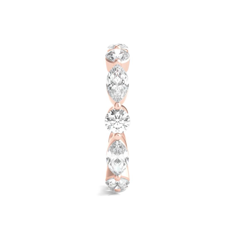 Round and Marquise Lab Grown Diamond Eternity Band in 14k Rose Gold (3 ct. tw.) – Image 3 of 3