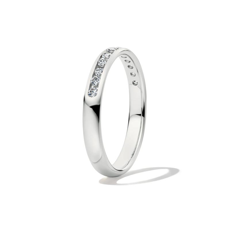 Comfort Fit Channel-Set Diamond Anniversary Band in 14K White Gold &#40;1/4 ct. tw.&#41; – Image 3 of 4