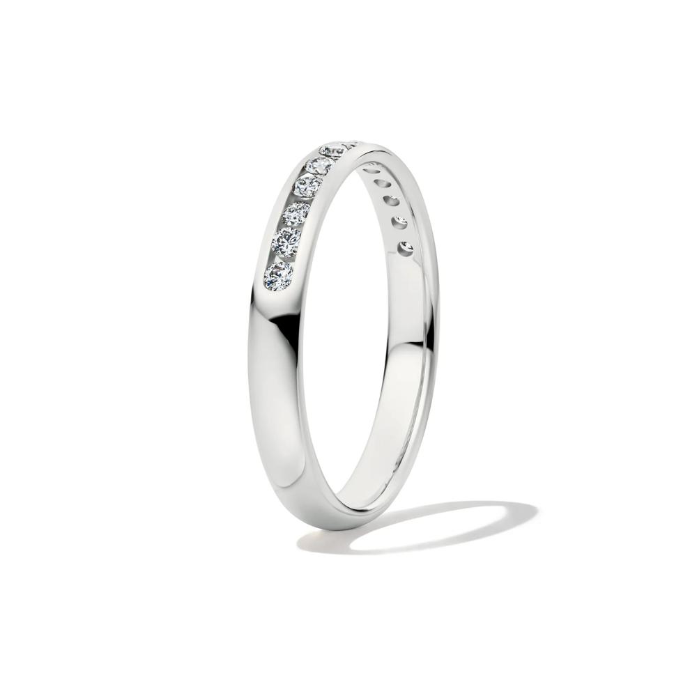 Comfort Fit Channel-Set Diamond Anniversary Band in 14K White Gold (1/4 ct. tw.) – Image 3 of 4