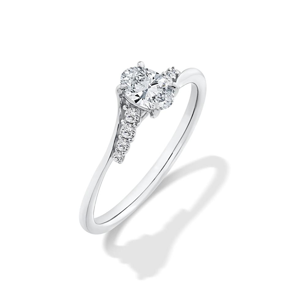 Lab Grown Diamond Oval Center Promise Ring in 10K White Gold (1/2 ct. tw.) – Image 4 of 4