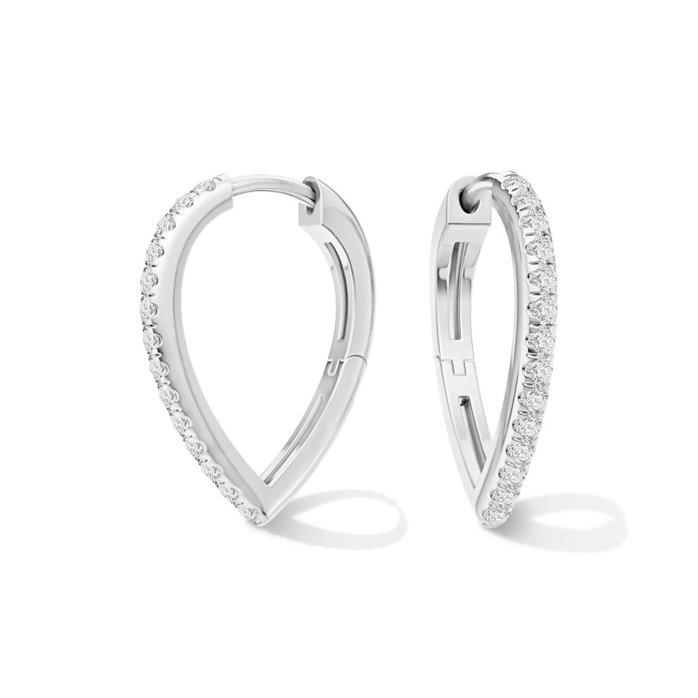Lab Grown Diamond Hoop Earrings in 10K White Gold (1/2 ct. tw.) – Image 1 of 3