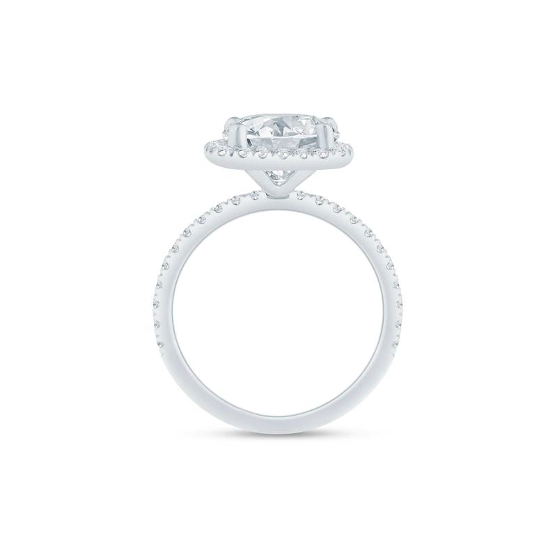 Lab Grown Diamond Halo Engagement Ring in 14K White Gold &#40;4 ct. tw.&#41; – Image 2 of 3