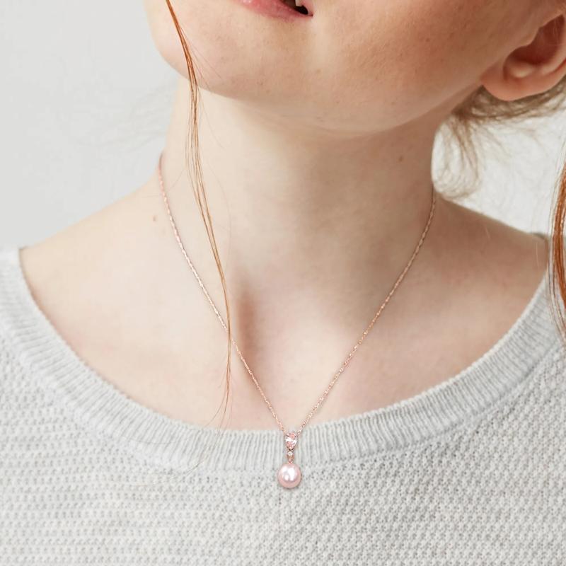 Pink Pearl Pendant with Morganite and Diamond Accent in 10K Rose Gold – Image 6 of 6