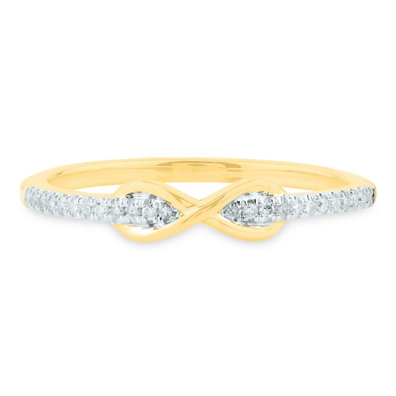 Diamond Infinity Ring in 14K Yellow Gold &#40;1/10 ct. tw.&#41; – Image 1 of 3