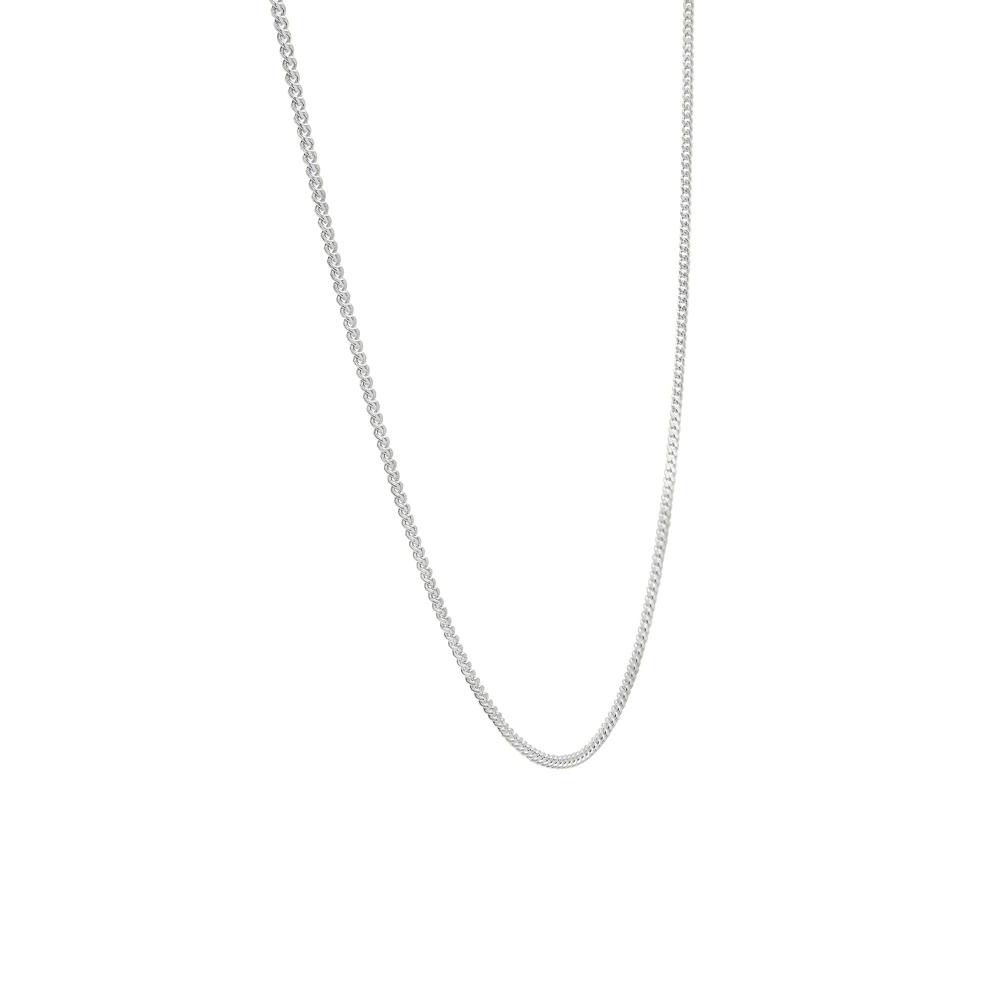Mini Curb Chain Charm Necklace in Sterling Silver, 22" – Image 3 of 4