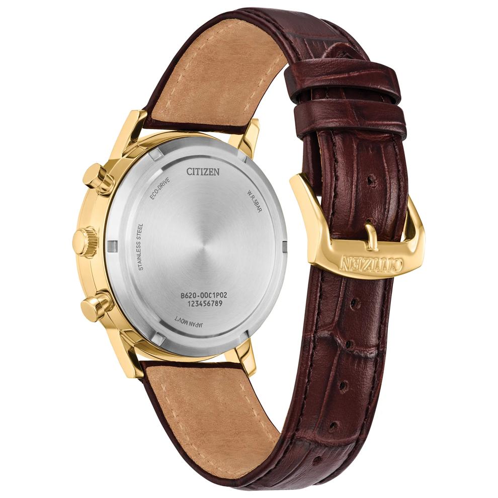 Men's Watch With Brown Leather Strap – Image 3 of 3