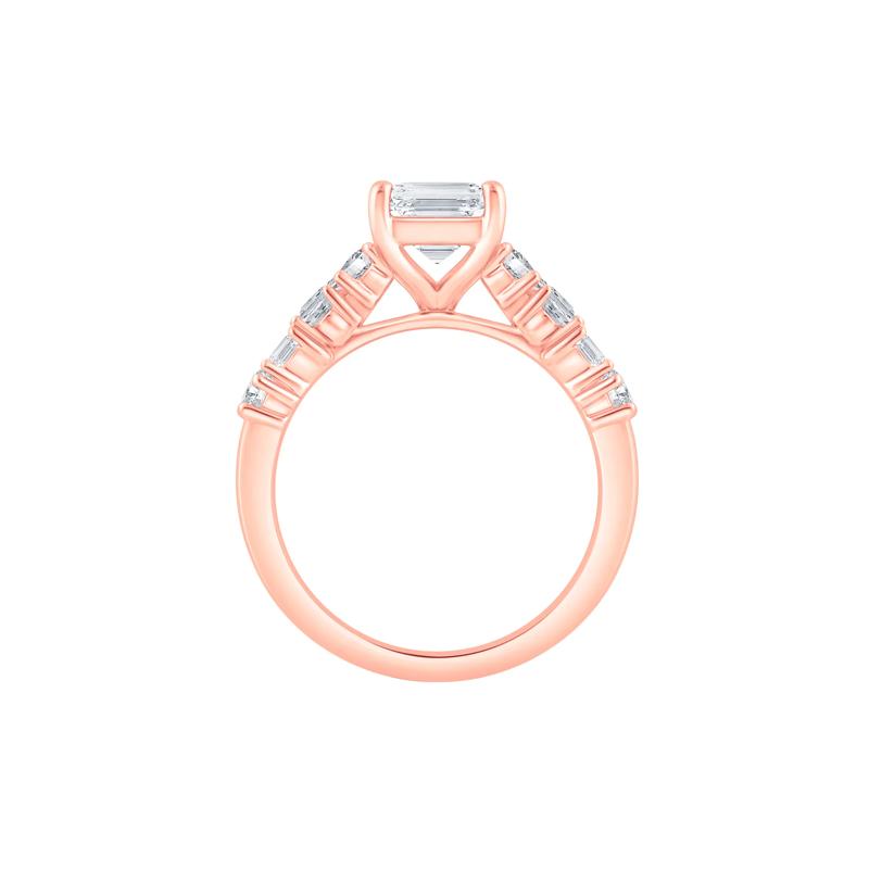 Lab Grown Emerald-Cut Diamond Engagement Ring in 14K Rose Gold &#40;4 ct. tw.&#41; – Image 2 of 3