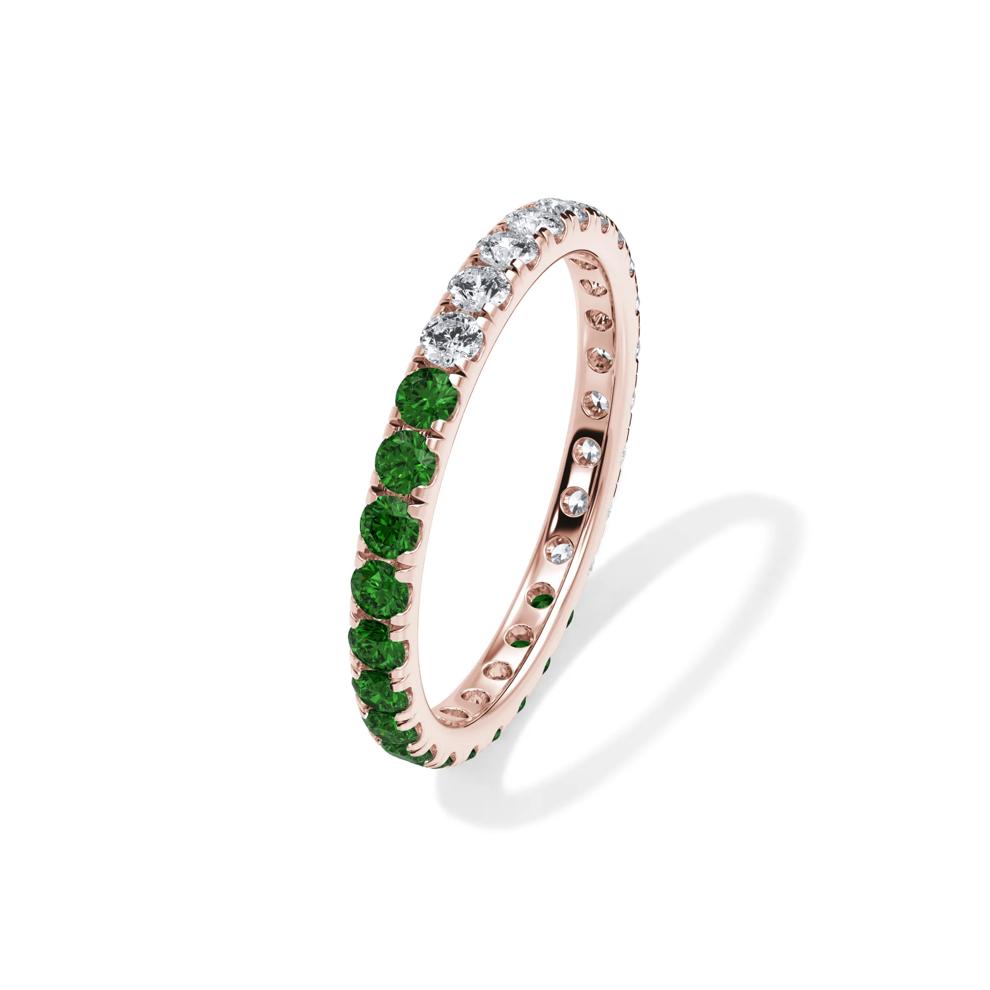 Lab Grown Diamond and Lab-Created Emerald Eternity Band in 14K Rose Gold (1/2 ct. tw.) – Image 4 of 4