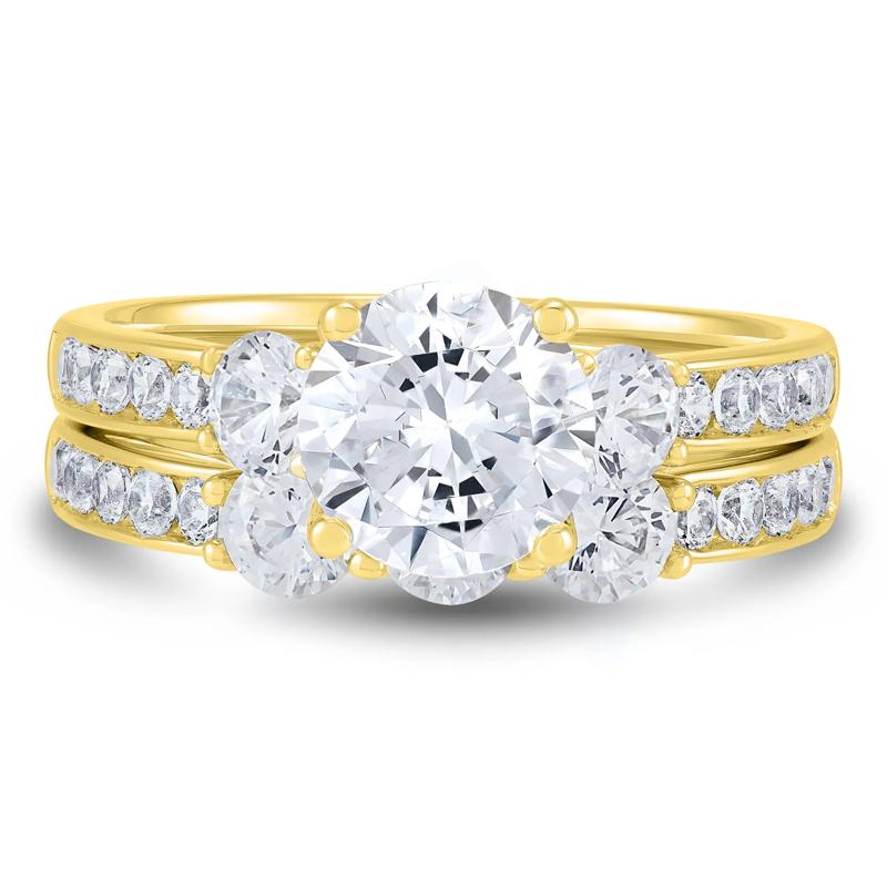 Lab Grown Diamond Bridal Set in 14K Yellow Gold &#40;3 ct. tw.&#41; – Image 1 of 7