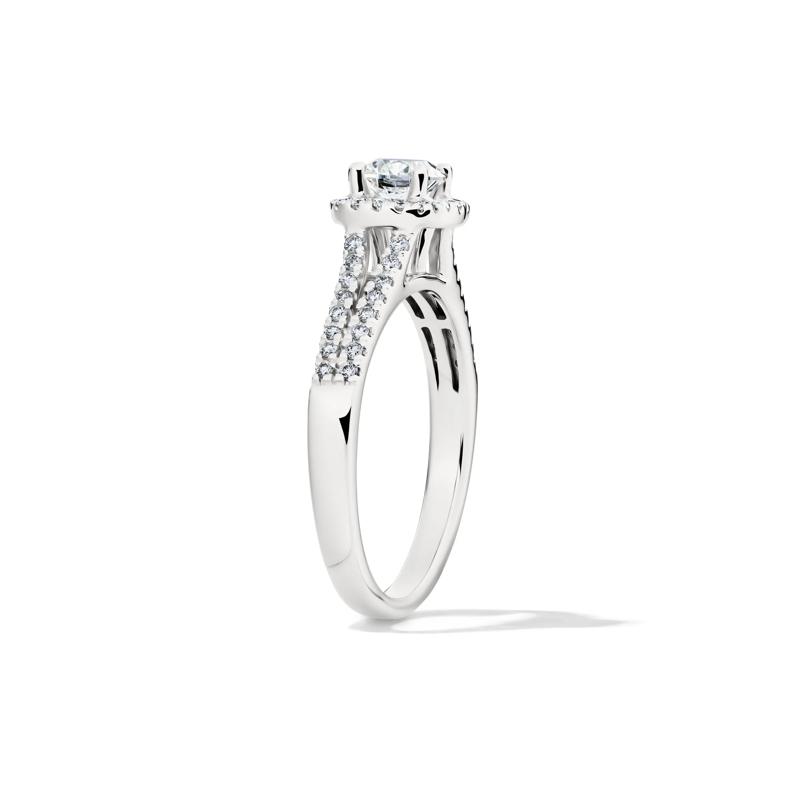 Diamond Halo Engagement Ring in 14K White Gold &#40;3/4 ct. tw.&#41; – Image 3 of 4