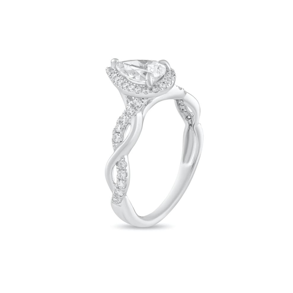 Diamond Pear-Shaped Center Halo Engagement Ring in Platinum (1 ct. tw.) – Image 4 of 4