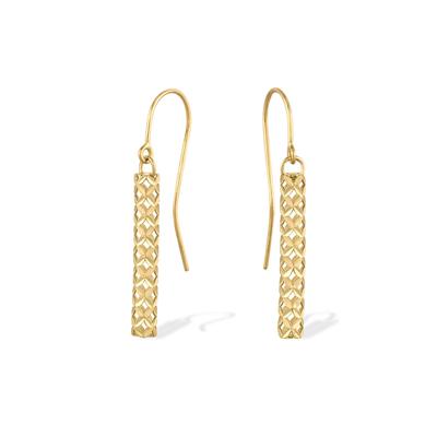 Diamond-Cut Stick Drop Earrings in 10K Yellow Gold