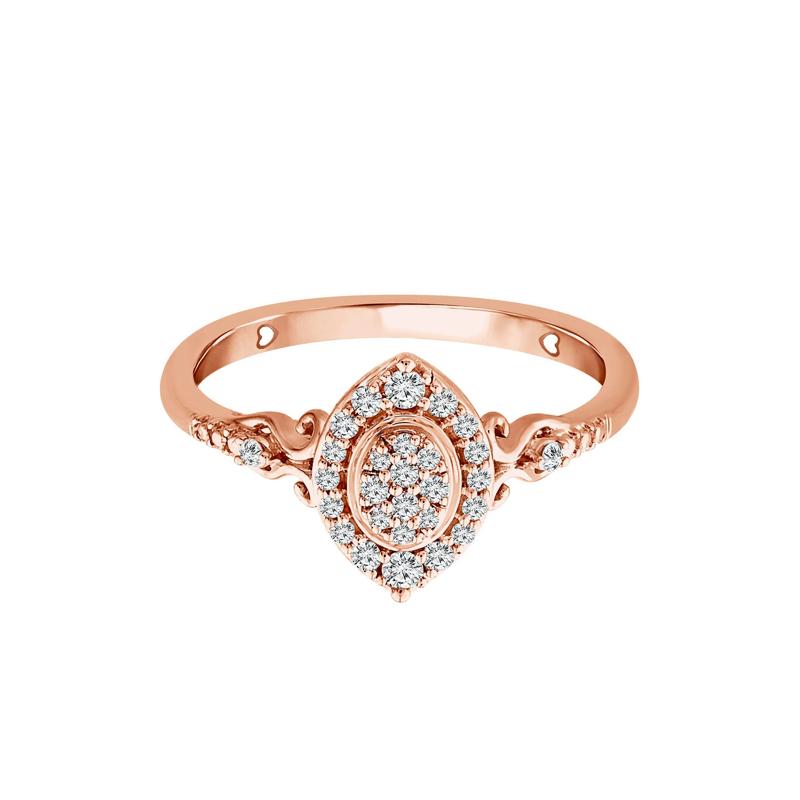 Diamond Promise Ring in 10K Rose Gold &#40;1/5 ct. tw.&#41; – Image 1 of 3