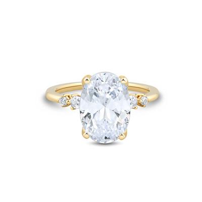 Lab Grown Diamond Oval Brilliant-Cut Engagement Ring in 14K Yellow Gold (4 1/4 ct. tw.)
