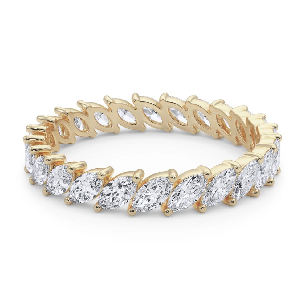 Marquise Diamond Slanted Eternity Band in 14K Yellow Gold (2 ct. tw.) – Image 4 of 5