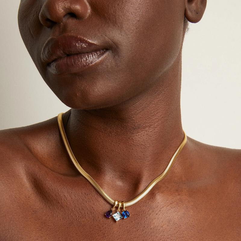 Lab-Created Blue Sapphire Cushion Clip-On Pendant in Vermeil – Image 5 of 6