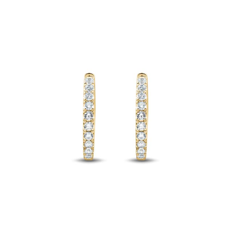 Lab Grown Diamond Hoop Earrings in 14K Yellow Gold &#40;1/2 ct. tw.&#41; – Image 1 of 2