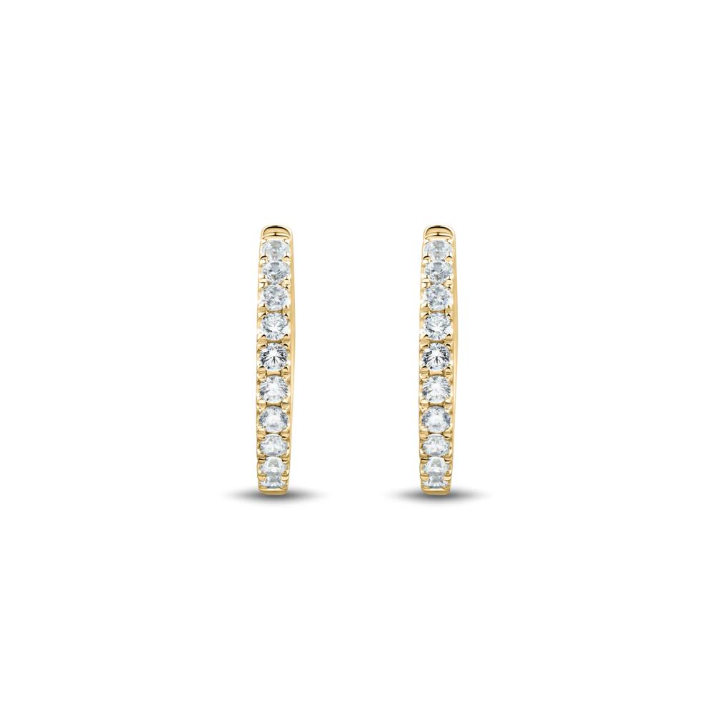 Lab Grown Diamond Hoop Earrings in 14K Yellow Gold (1/2 ct. tw.) – Image 1 of 2