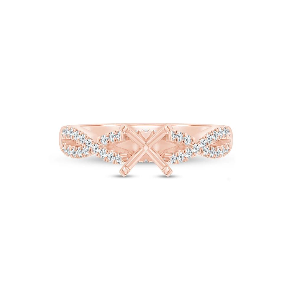 Lab Grown Diamond Twist Semi-Mount Ring in 14K Rose Gold (1/4 ct. tw.) – Image 2 of 6