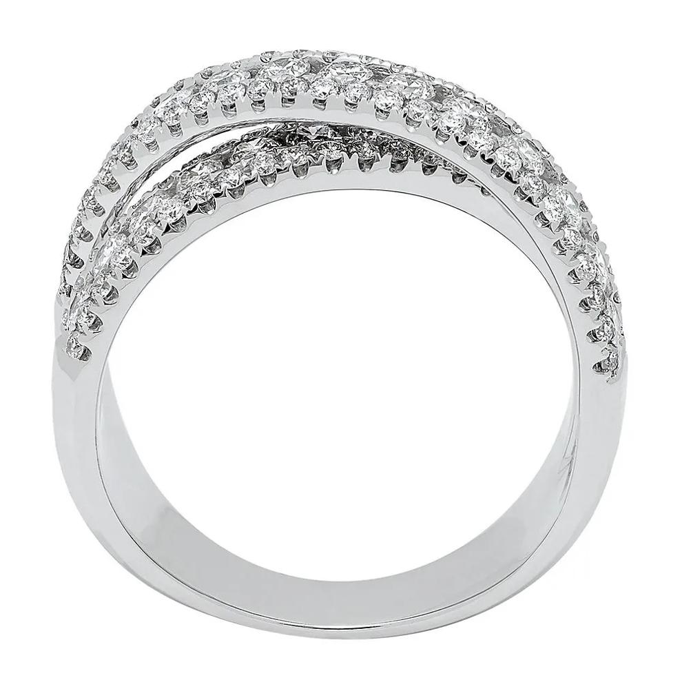 1 1/2 ct. tw. Diamond Crossover Ring in 14K White Gold – Image 2 of 4