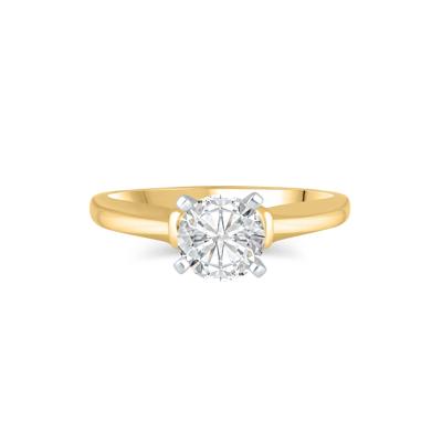 Diamond Accent Semi-Mount Engagement Ring in 14K Yellow Gold (Setting Only)