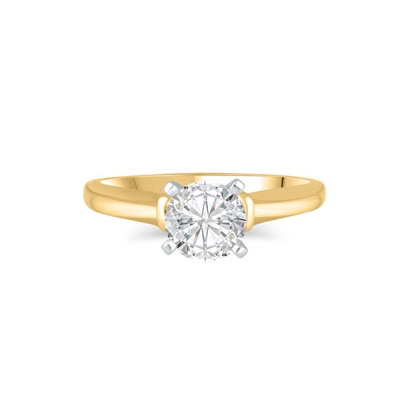 Diamond Accent Semi-Mount Engagement Ring in 14K Yellow Gold &#40;Setting Only&#41; – Image 1 of 6