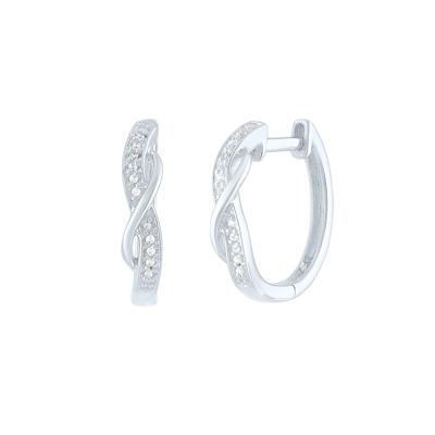 Diamond Twist Hoop Earrings in Sterling Silver (1/10 ct. tw.)