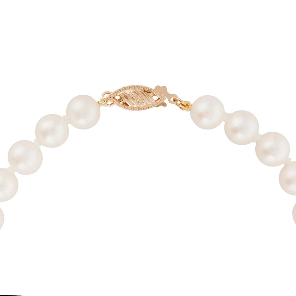 Cultured Freshwater Pearl Necklace in 14K Yellow Gold, 6 mm, 18&rdquo; – Image 2 of 4