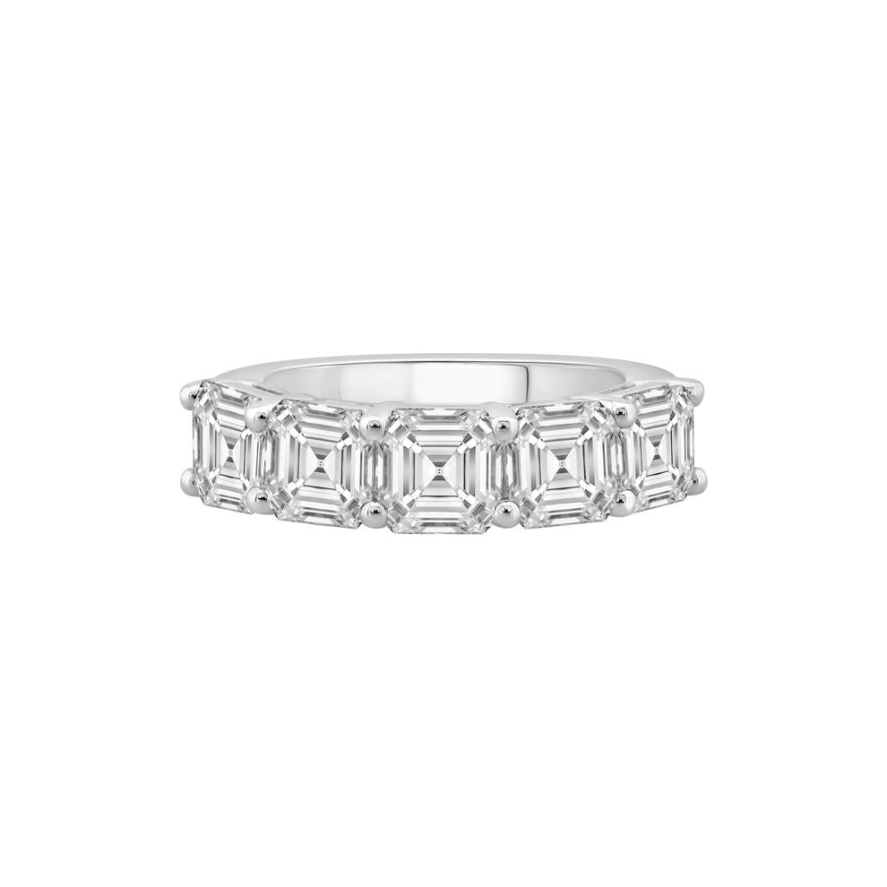 Lab Grown Diamond Asscher-Cut Anniversary Band in 14K White Gold (5 ct. tw.) – Image 1 of 4