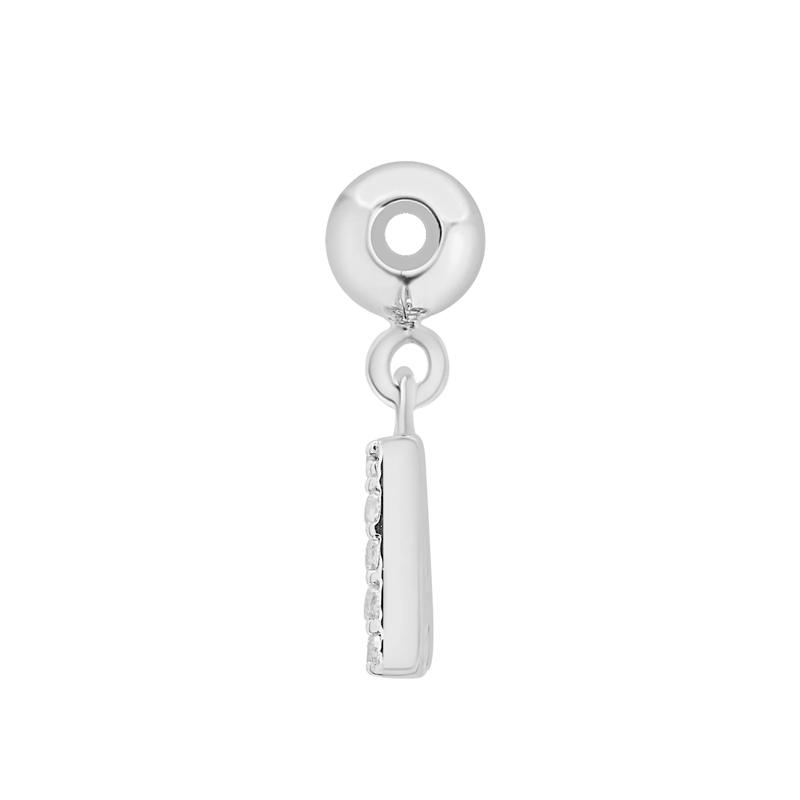 Diamond Accent A Initial Bead Charm in Sterling Silver – Image 2 of 3