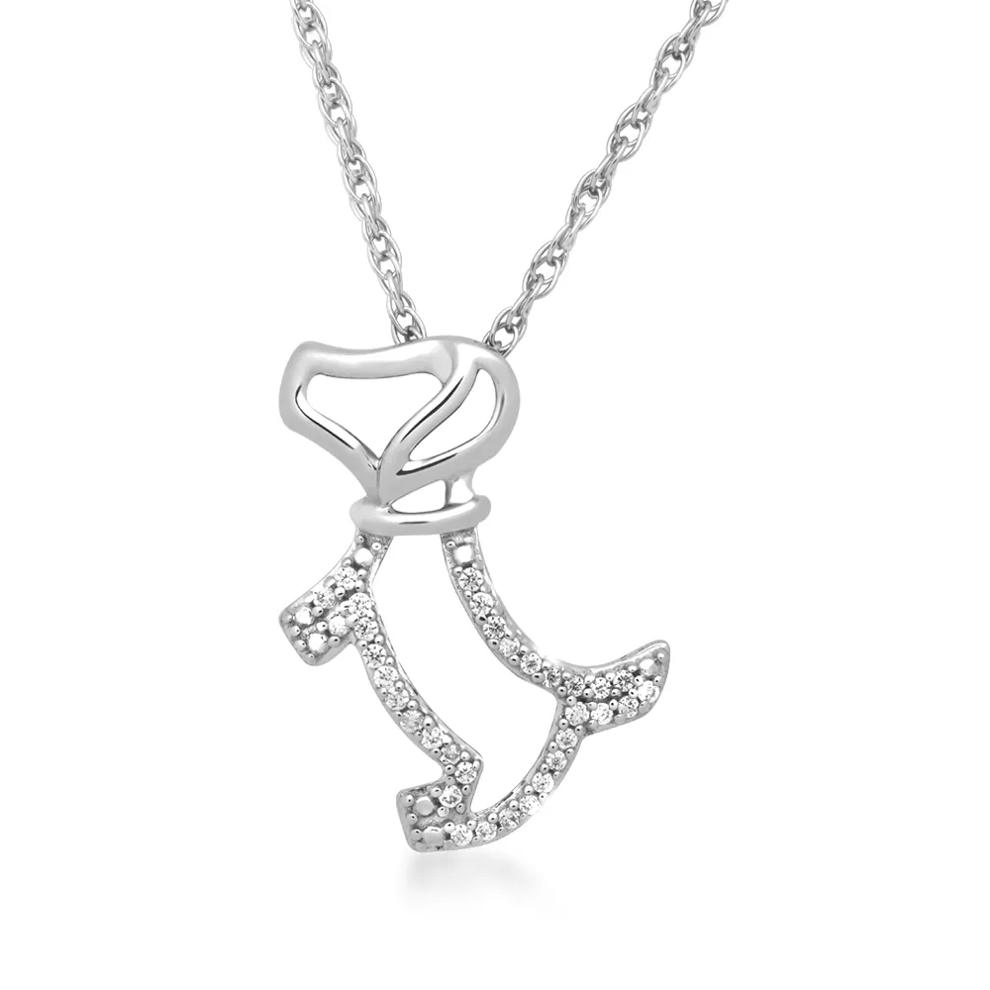 Dog Pendant with Diamond Accents in Sterling Silver – Image 1 of 2