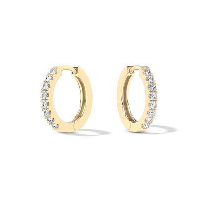 Diamond Hinged Hoop Earrings in 10K Yellow Gold (1/2 ct. tw.)