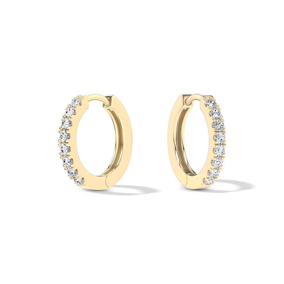 Diamond Hinged Hoop Earrings in 10K Yellow Gold (1/2 ct. tw.) – Image 1 of 3