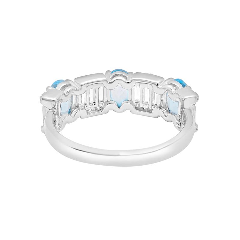 Blue and White Topaz Band in Sterling Silver – Image 4 of 5