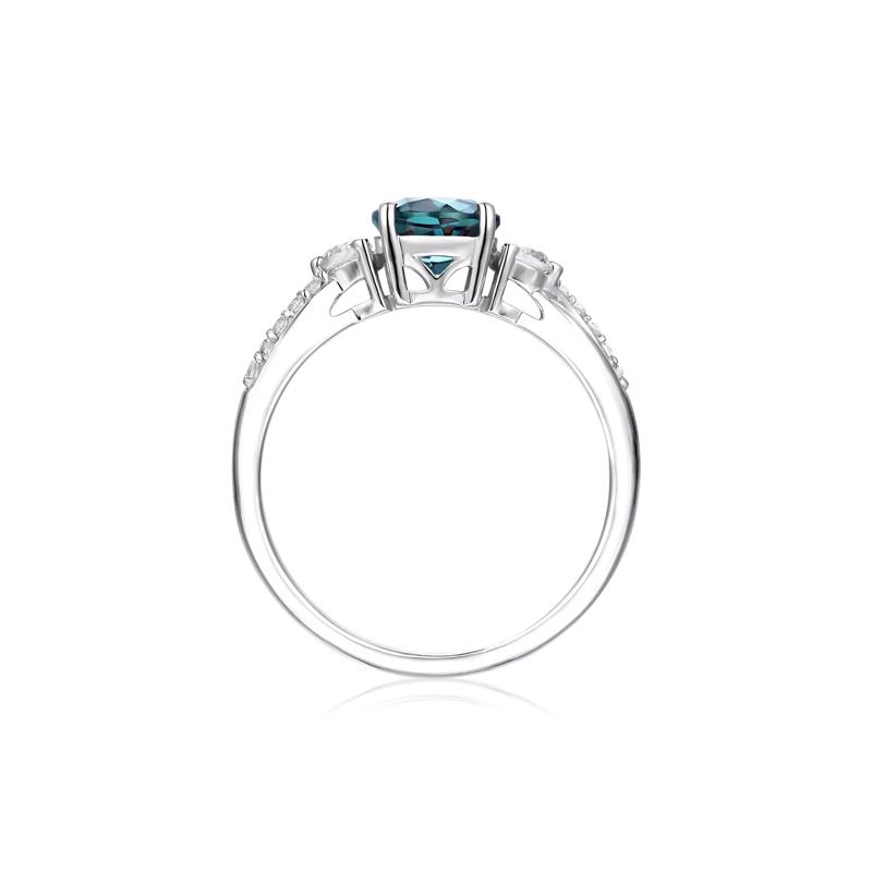 Lab Created Alexandrite &amp; White Sapphire Ring in Sterling Silver – Image 2 of 5