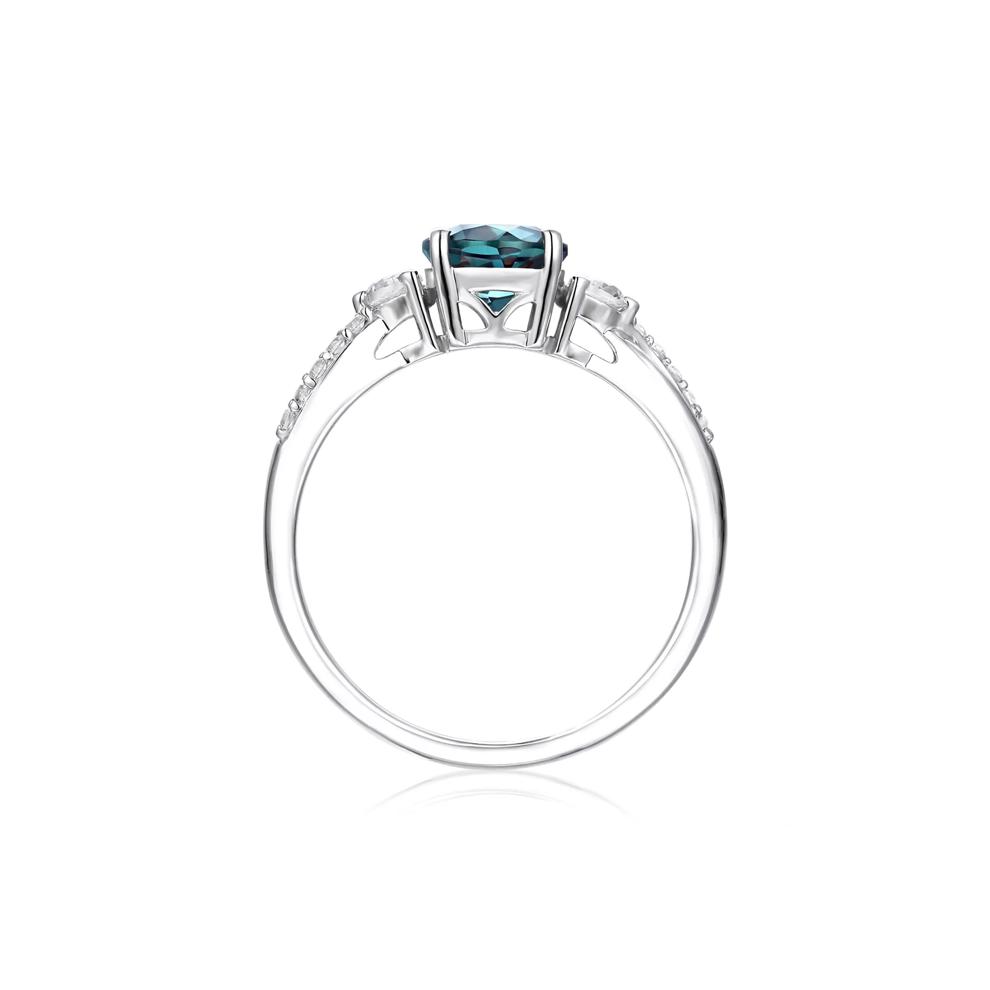 Lab Created Alexandrite &amp; White Sapphire Ring in Sterling Silver – Image 2 of 5