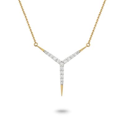 Diamond Pointed Y-Necklace in 10K Yellow Gold (1/3 ct. tw.)