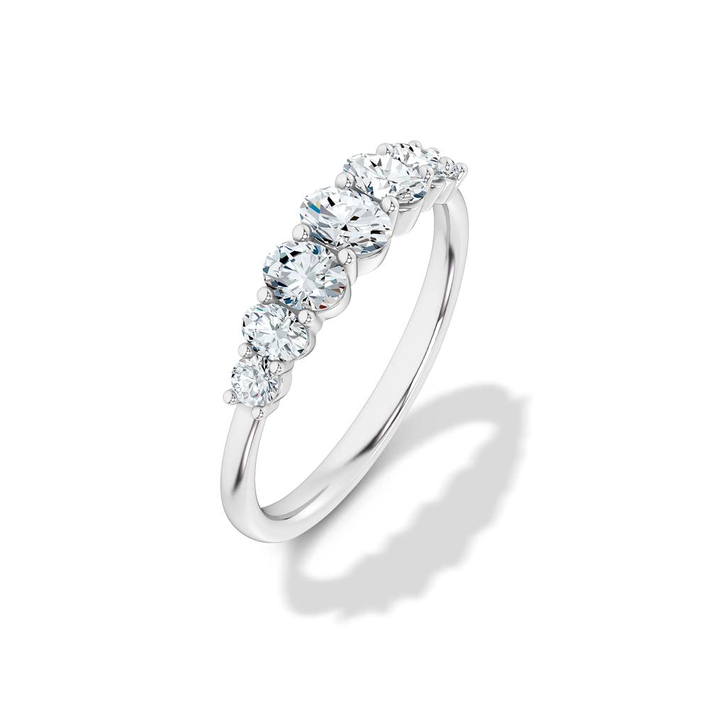 Lab Grown Diamond Graduated Seven-Stone Anniversary Band in 10K White Gold (3/4 ct. tw.) – Image 4 of 4
