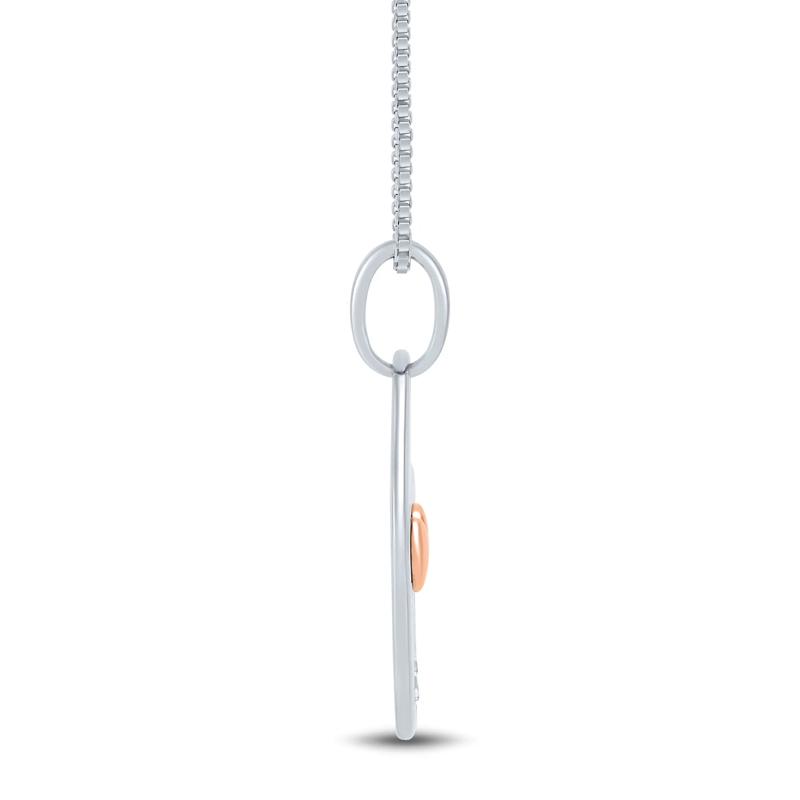 Sand Dollar Pendant with Diamond Accents in Sterling Silver and 14K Rose Gold – Image 2 of 4