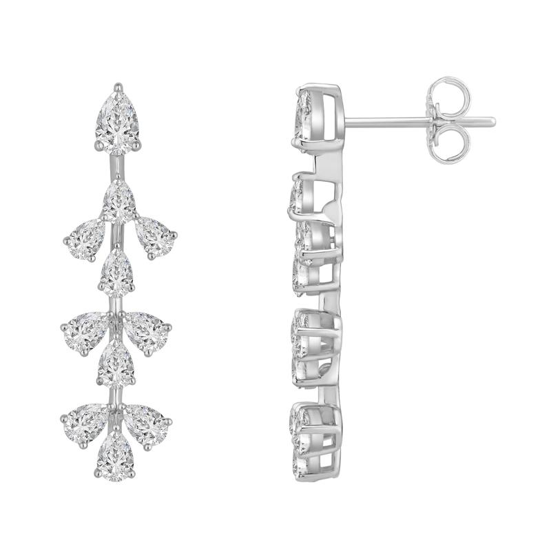 Lab Grown Diamond Pear-Shaped Drop Earrings in 14K White Gold &#40;2 1/2 ct. tw.&#41; – Image 2 of 2