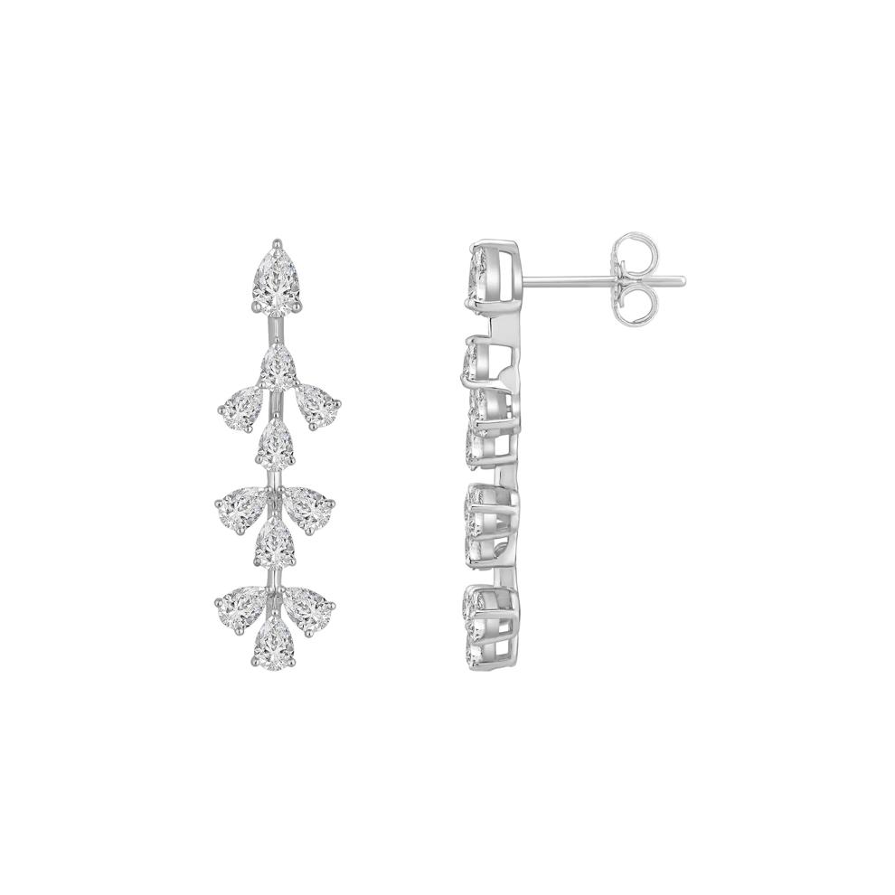 Lab Grown Diamond Pear-Shaped Drop Earrings in 14K White Gold (2 1/2 ct. tw.) – Image 2 of 2