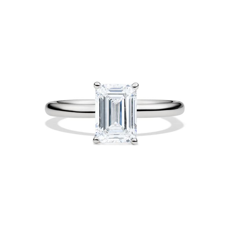 Lab Grown Diamond Emerald-Cut Solitaire 14K White Gold &#40;2 ct.&#41; – Image 1 of 4
