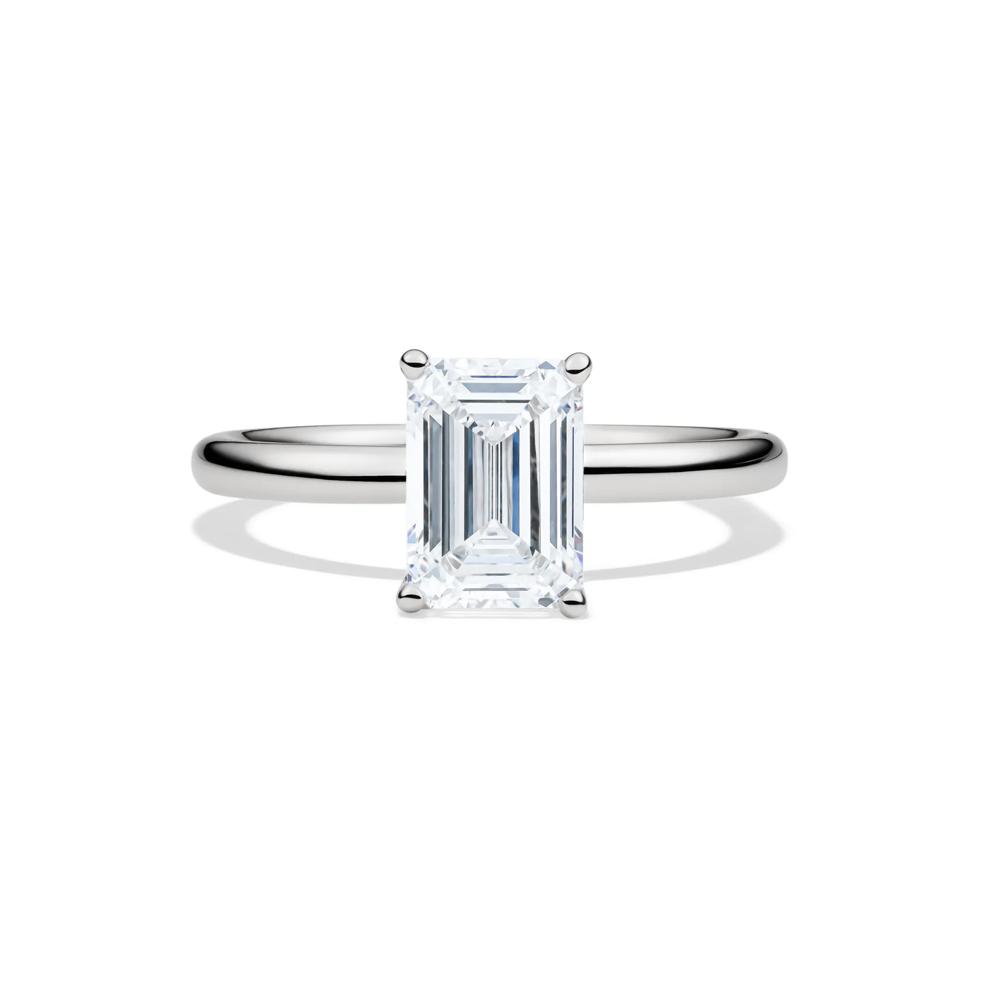 Lab Grown Diamond Emerald-Cut Solitaire 14K White Gold (2 ct.) – Image 1 of 4
