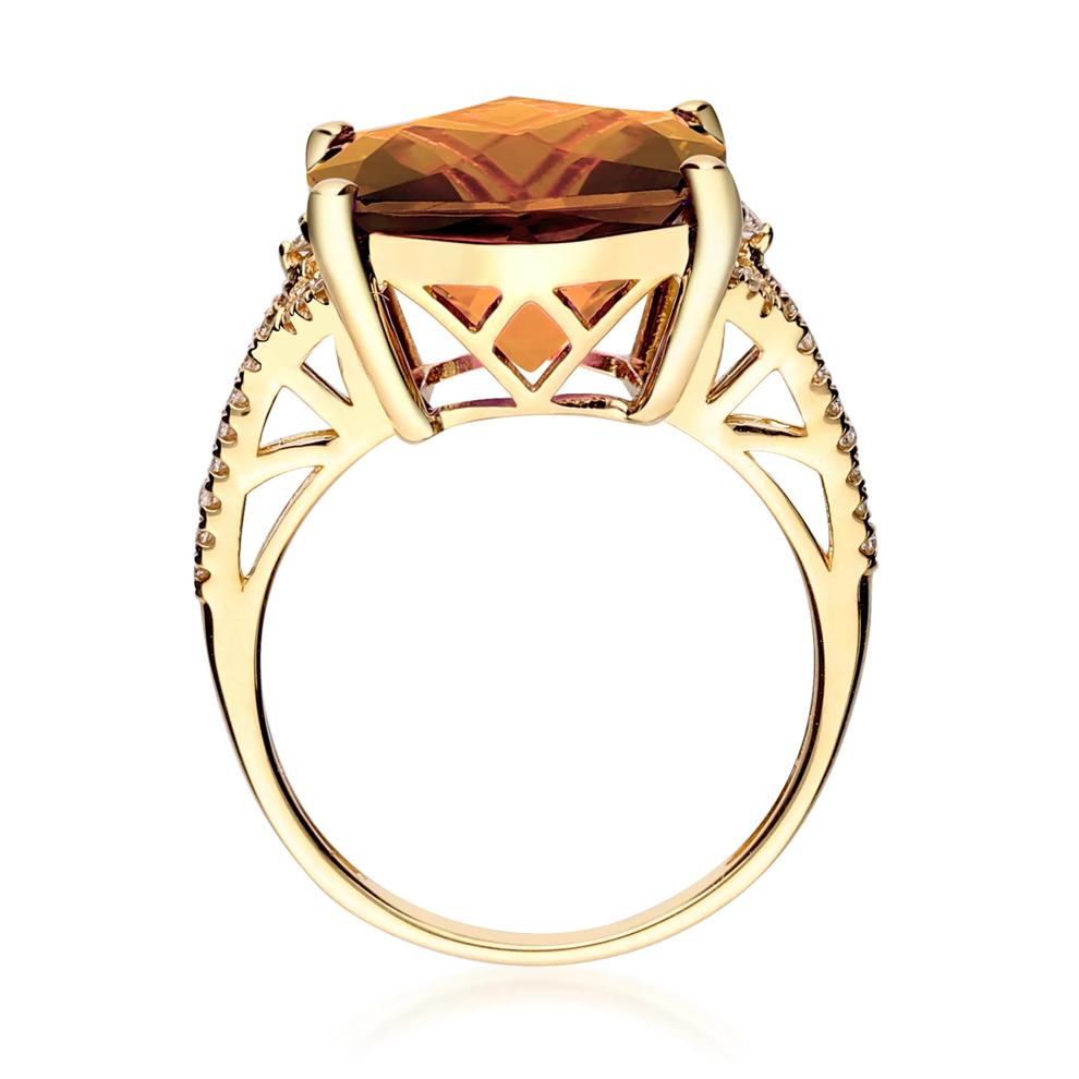 Citrine &amp; Diamond Ring in 14K Yellow Gold (1/8 ct. tw.) – Image 2 of 4